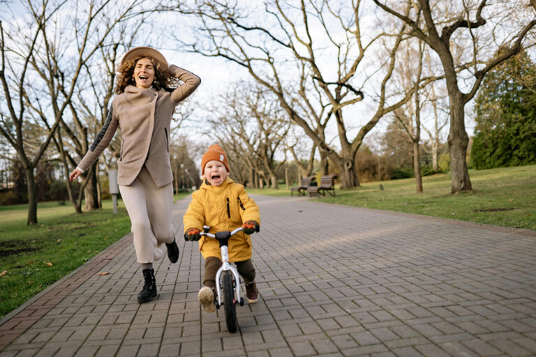 Child riding success on a Bicycle